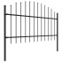 Valla de jardín con puntas de lanza acero negro (1-1,25)x3,4