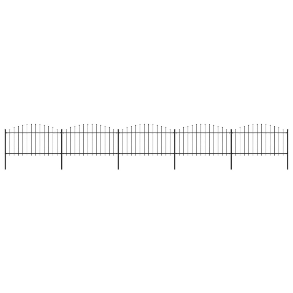 Valla de jardín con puntas de lanza acero negro