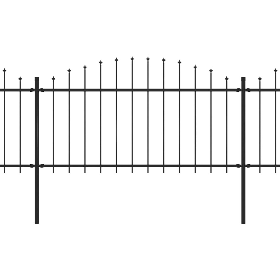 Valla de jardín con puntas de lanza acero negro