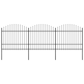 Valla de jardín con puntas de lanza acero negro