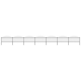 Valla de jardín con punta de lanza acero negro