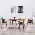 Sillas de comedor 4 unidades madera curvada y tela gris
