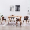 Sillas de comedor 4 unidades madera curvada y tela gris oscuro