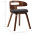Sillas de comedor 4 unidades madera curvada y tela gris