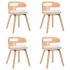 Sillas de comedor 4 uds madera curvada y cuero sintético