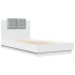 Estructura de cama con cabecero y luces LED blanco 90x190