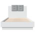 Estructura de cama con cabecero y luces LED blanco 90x190