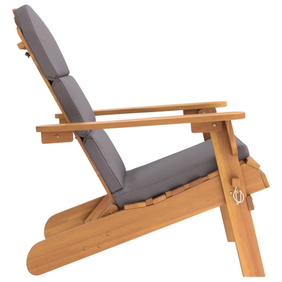 Silla de jardín Adirondack con cojines madera maciza
