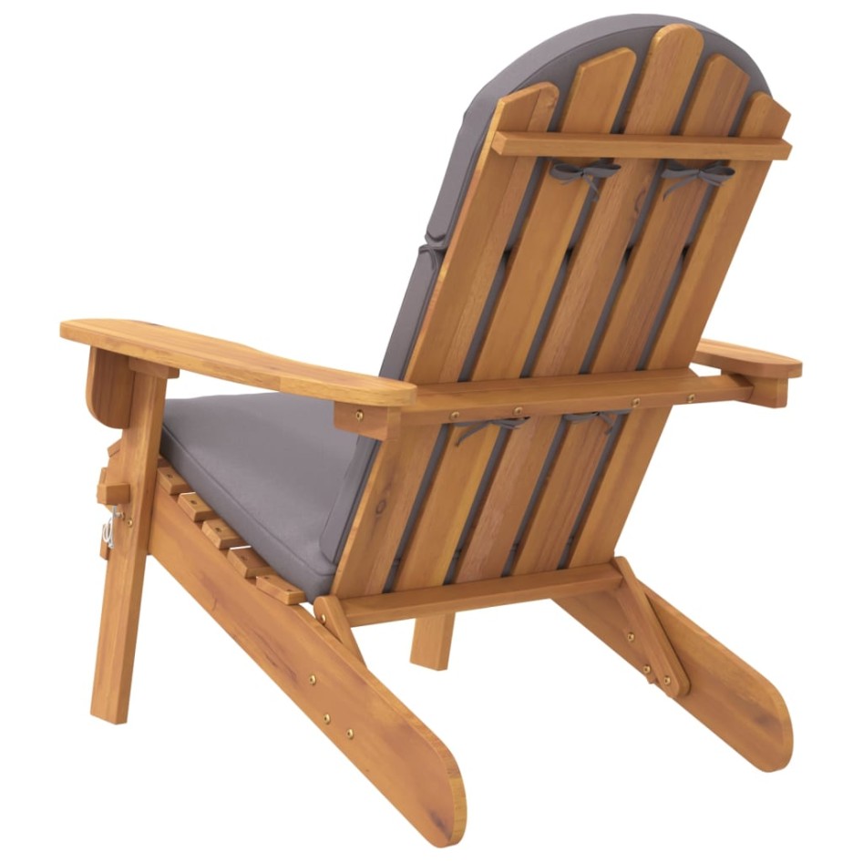 Silla de jardín Adirondack con cojines madera maciza
