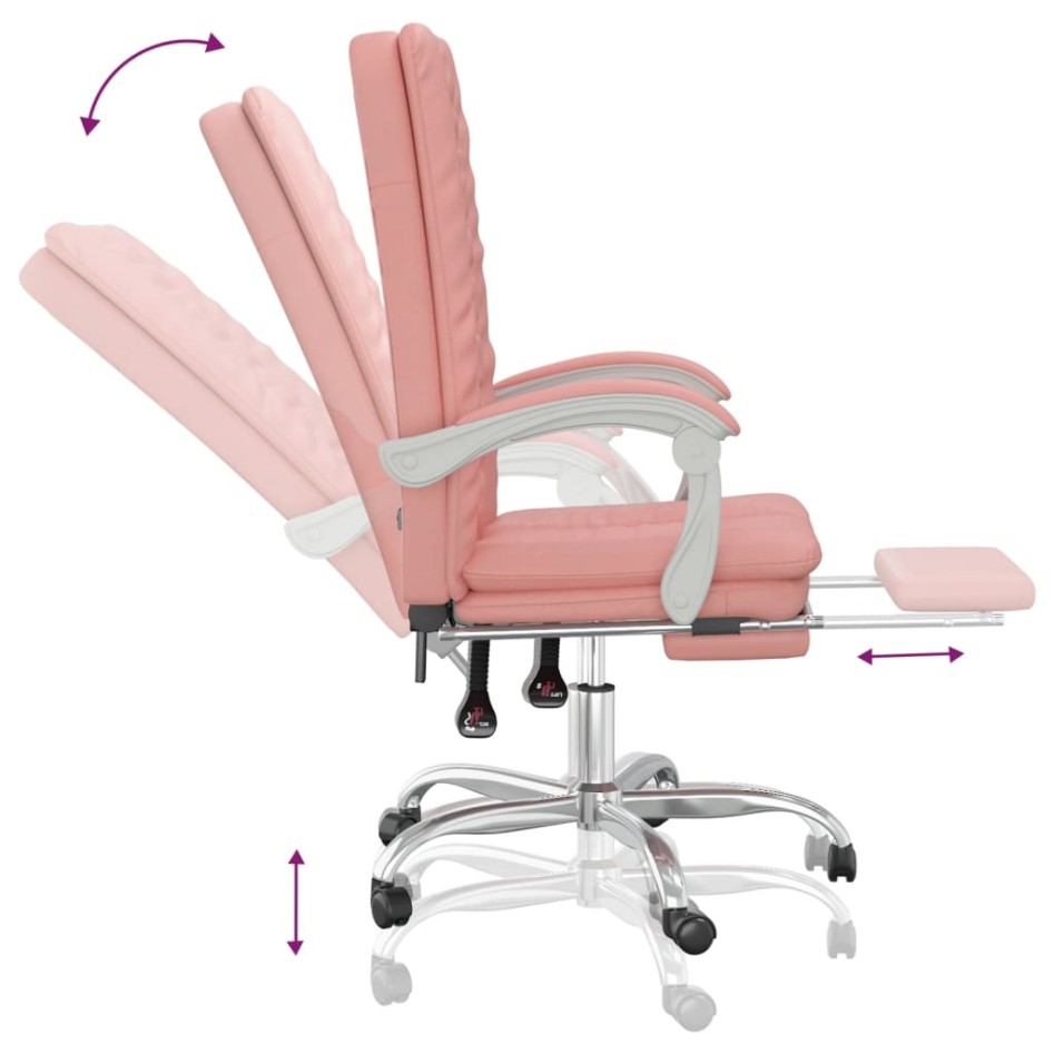 Silla de oficina reclinable cuero sintético