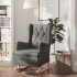 Sillón con patas mecedoras madera caucho terciopelo gris