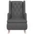 Sillón con patas mecedoras madera caucho terciopelo gris