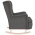 Sillón con patas mecedoras madera caucho terciopelo gris