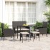 Set muebles de jardín 6 piezas y cojines ratán sintético