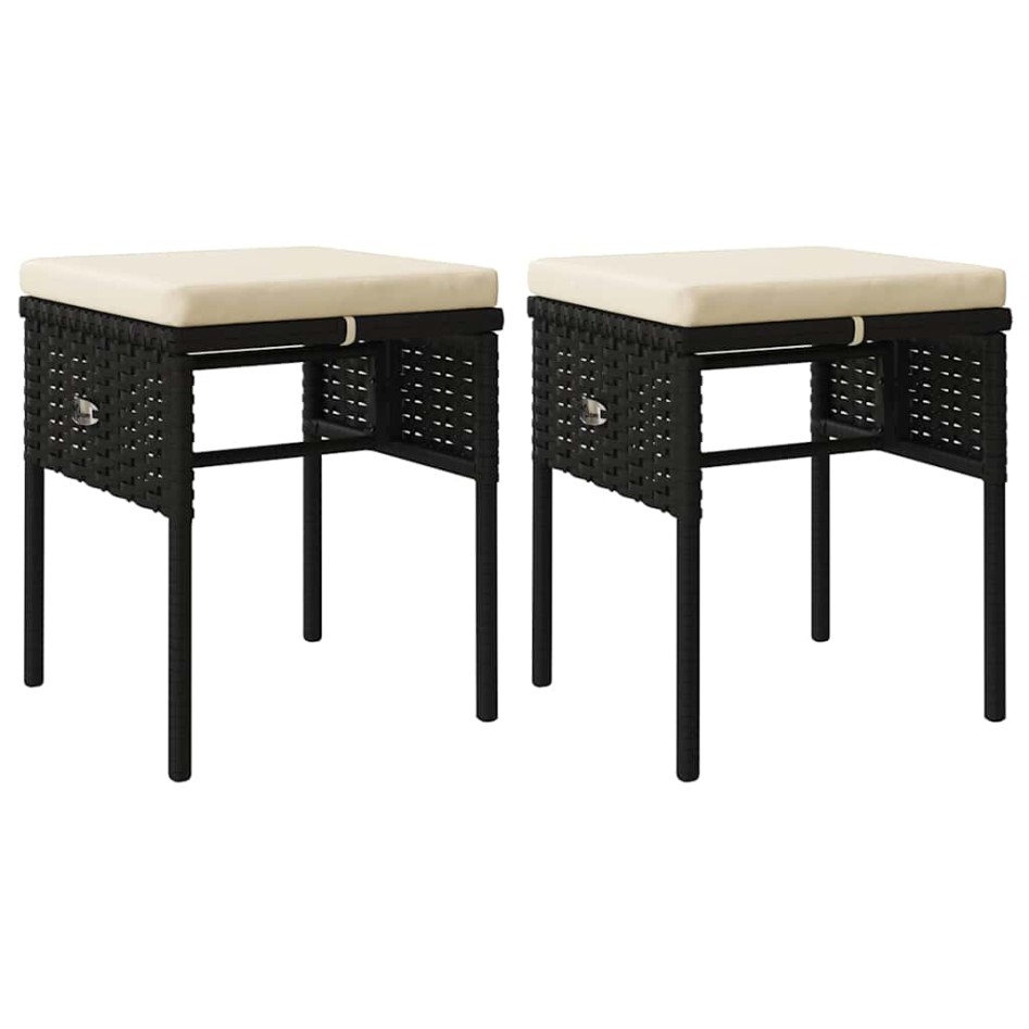 Set muebles de jardín 6 piezas y cojines ratán sintético