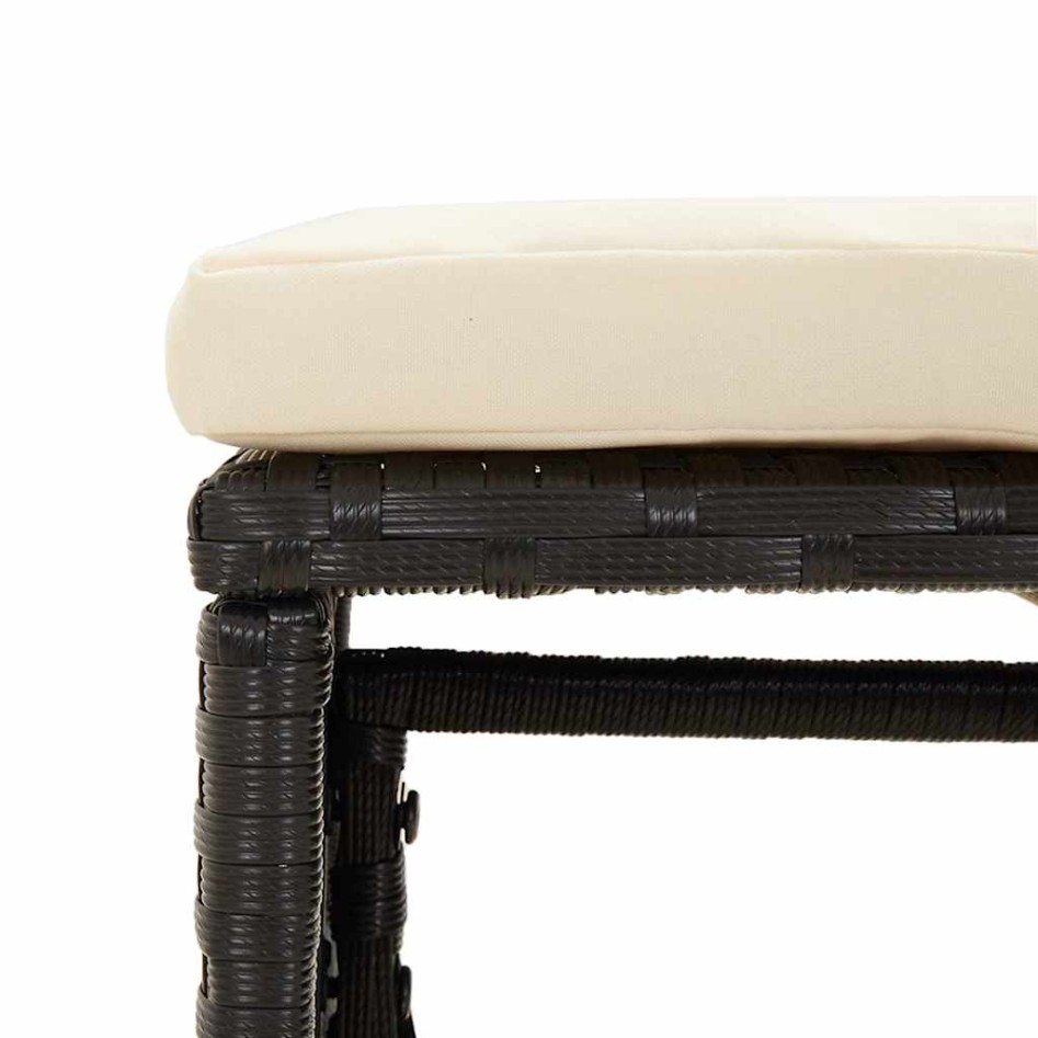 Set muebles de jardín 6 piezas y cojines ratán sintético