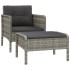 Set de muebles de jardín 2 pzas cojines ratán sintético
