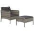 Set de muebles de jardín 2 pzas cojines ratán sintético