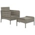Set de muebles de jardín 2 pzas cojines ratán sintético