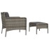 Set de muebles de jardín 2 pzas cojines ratán sintético