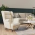 Sillón de terciopelo blanco
