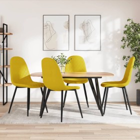 Sillas de comedor 4 uds terciopelo amarillo