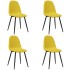 Sillas de comedor 4 uds terciopelo amarillo
