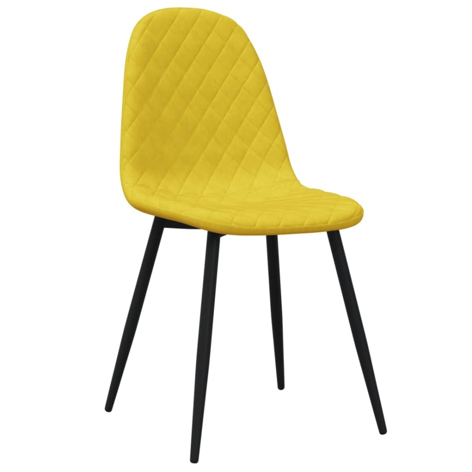 Sillas de comedor 4 uds terciopelo amarillo