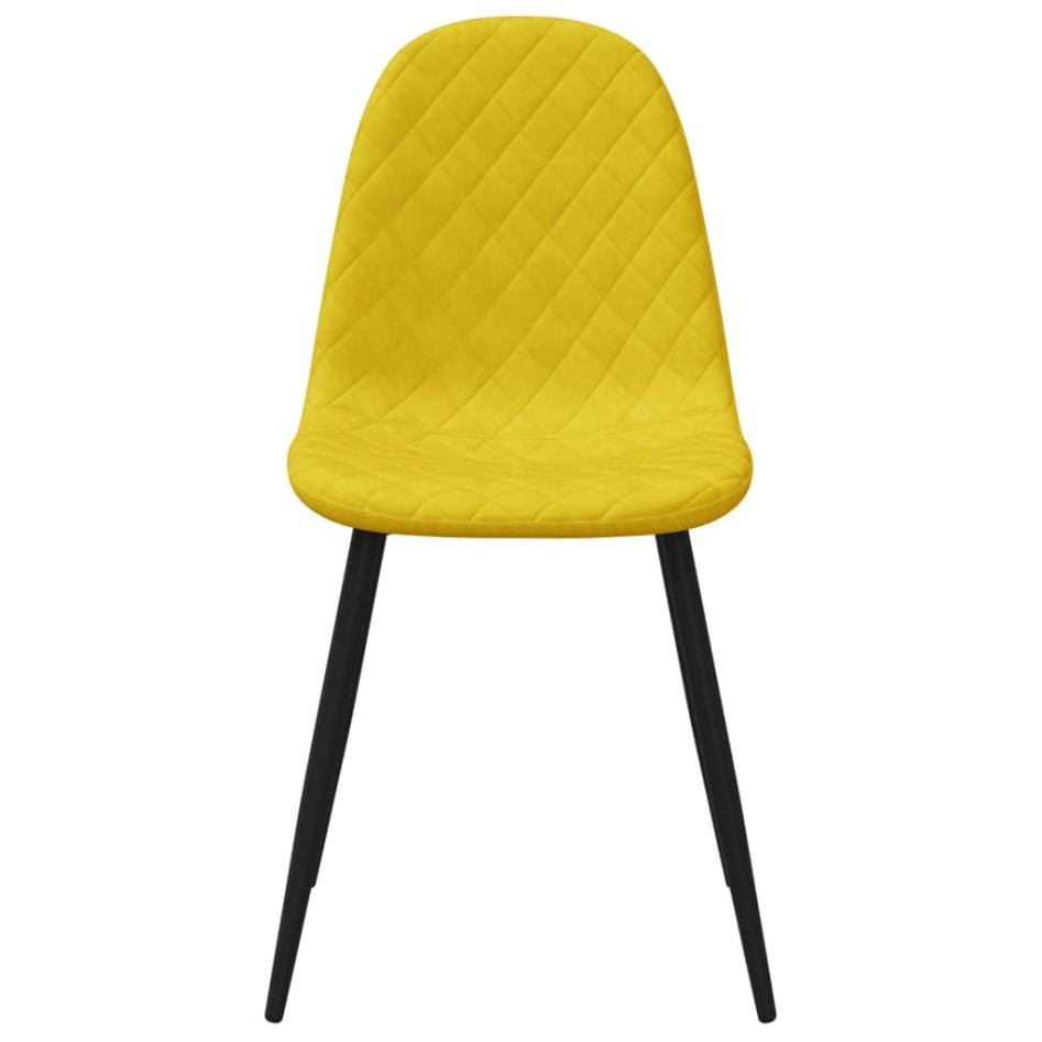 Sillas de comedor 4 uds terciopelo amarillo