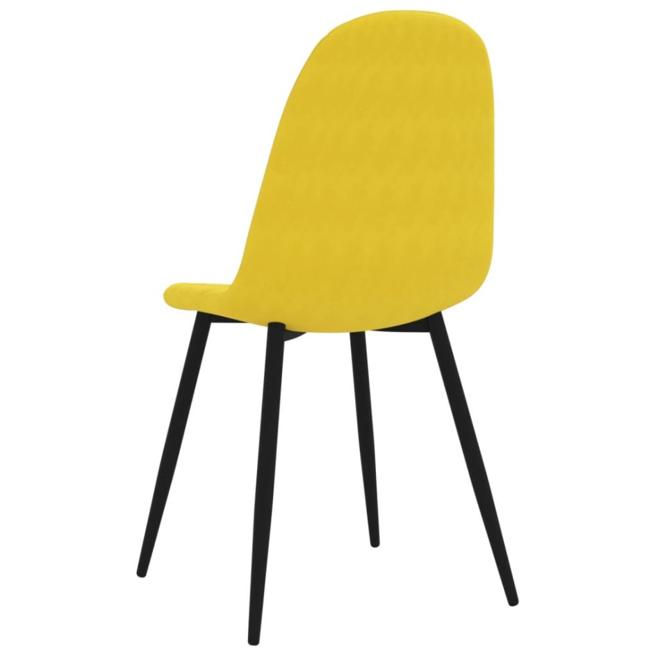 Sillas de comedor 4 uds terciopelo amarillo