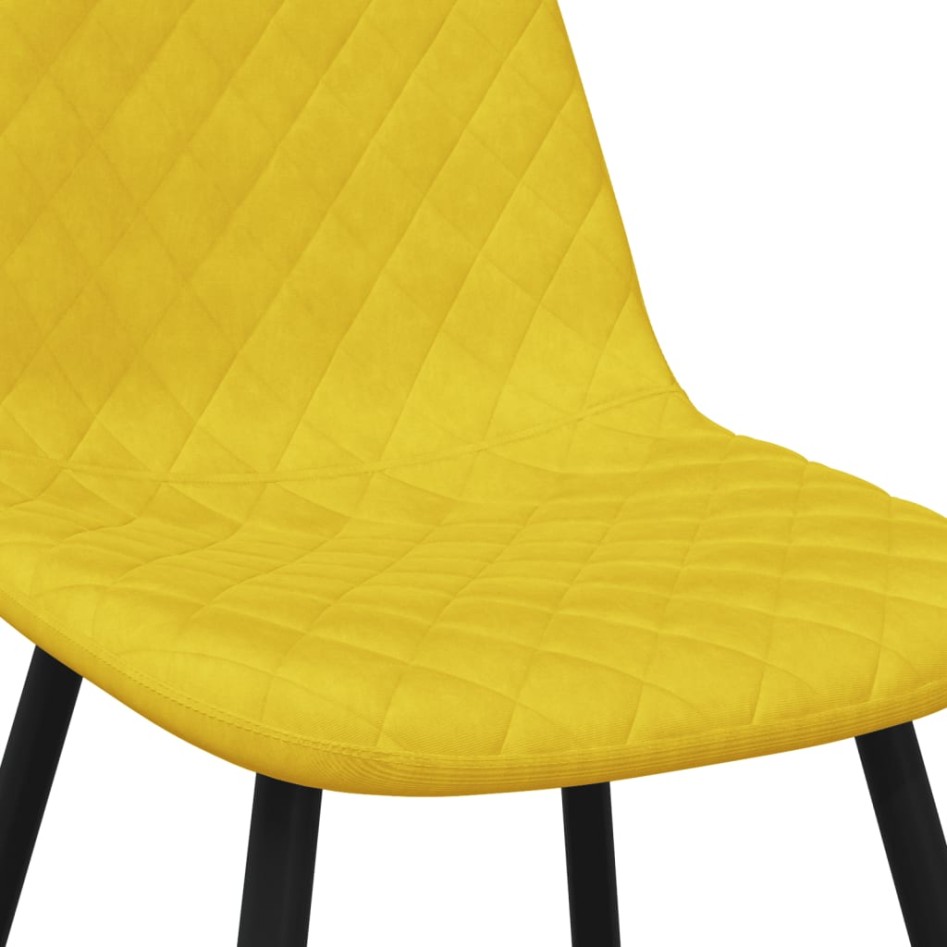 Sillas de comedor 4 uds terciopelo amarillo