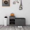 Banco zapatero de madera de ingeniería gris 94,5x31x57 cm