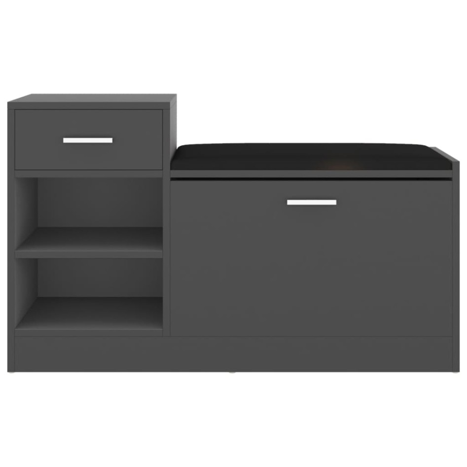 Banco zapatero de madera de ingeniería gris 94,5x31x57