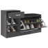 Banco zapatero de madera de ingeniería gris 94,5x31x57