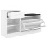 Banco zapatero de madera contrachapada blanco 94,5x31x57