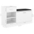 Banco zapatero de madera contrachapada blanco 94,5x31x57