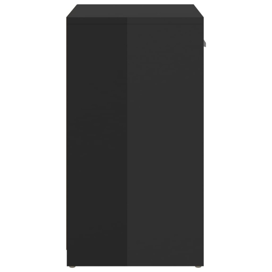 Banco zapatero madera de ingeniería negro brillo 94,5x31x57