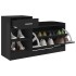 Banco zapatero madera de ingeniería negro brillo 94,5x31x57