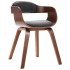Silla de comedor madera curvada y tela gris