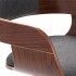 Silla de comedor madera curvada y tela gris