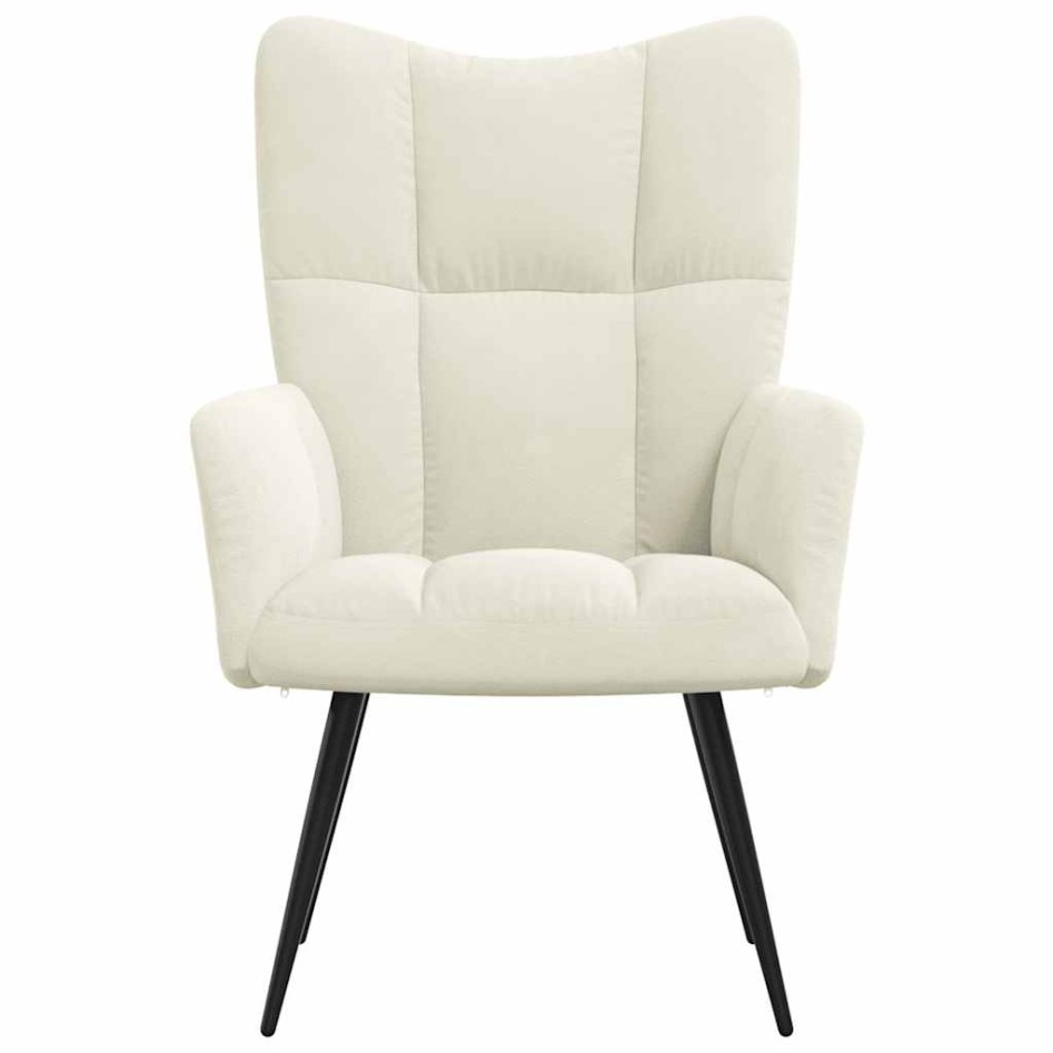 Sillón de relax de terciopelo color blanco