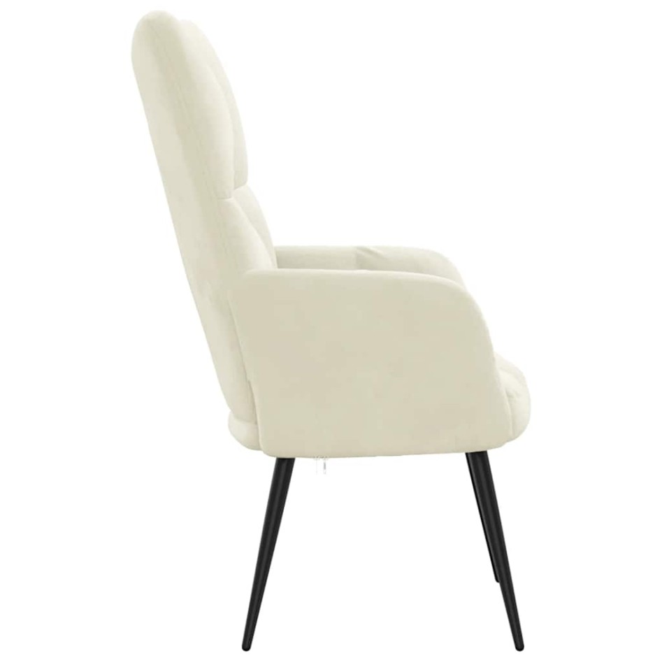 Sillón de relax de terciopelo color blanco