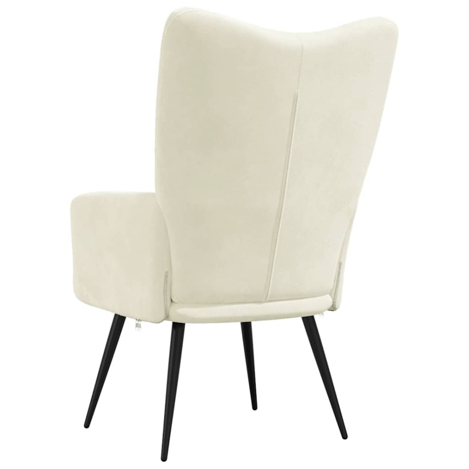 Sillón de relax de terciopelo color blanco