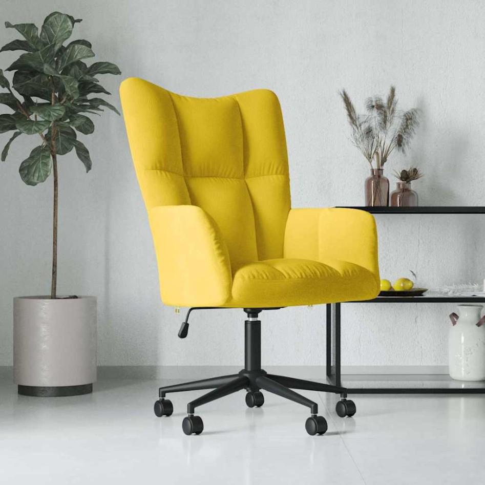 Sillón de relax de terciopelo amarillo