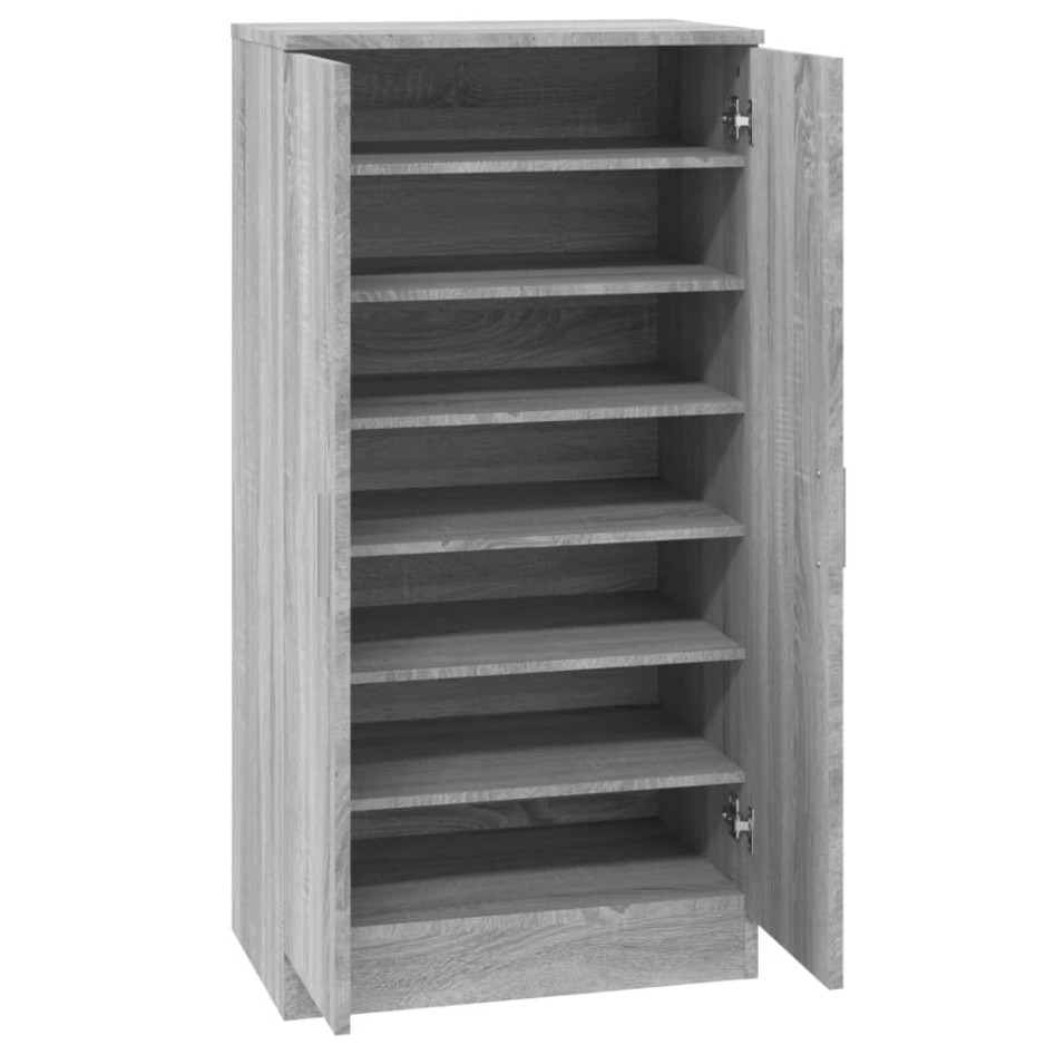 Mueble zapatero madera contrachapada gris Sonoma 55x35x108