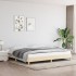 Cama sin colchón tela color crema 200x200