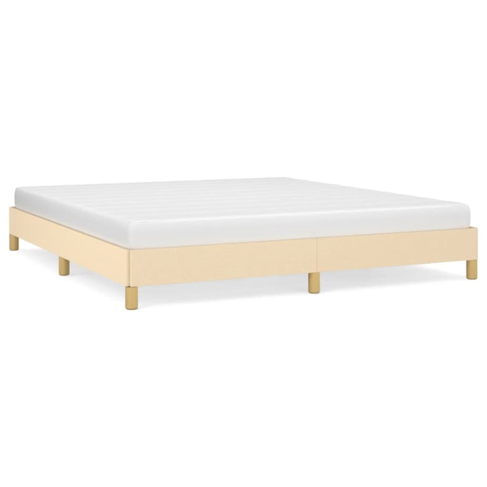 Cama sin colchón tela color crema 180x200