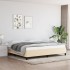 Cama sin colchón tela color crema 200x200