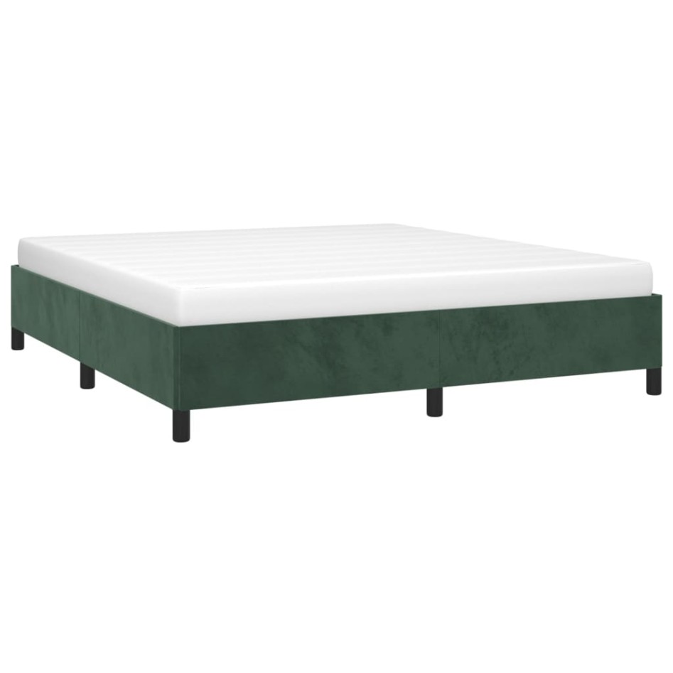 Estructura cama sin colchón terciopelo verde oscuro 180x200