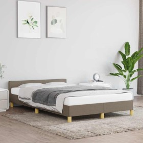 Estructura de cama sin colchón tela gris taupe 120x200
